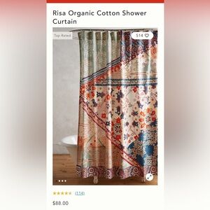 Rosa Organic Cotton Shower Curtain